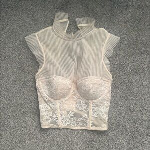 Elegant Cream Lace Women's Top